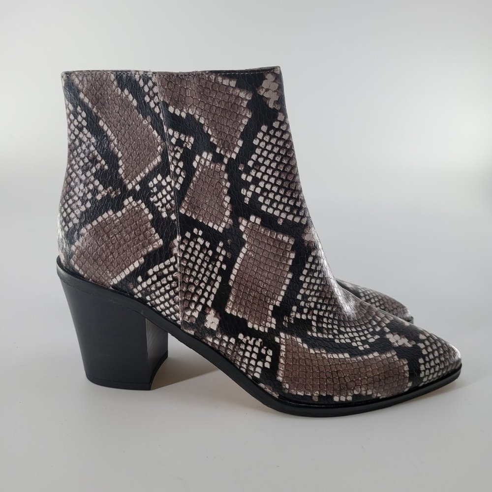14th & Union Women's Snakeskin Block Heel Ankle Booties Size 11M